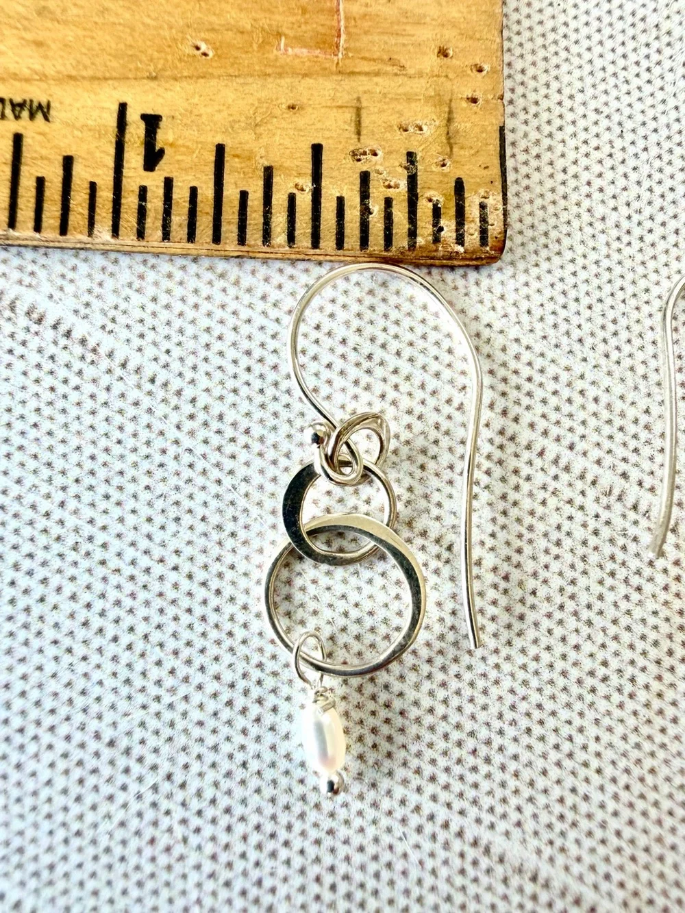 Silver Rings Pearl Drop Earrings - Women Jewelry